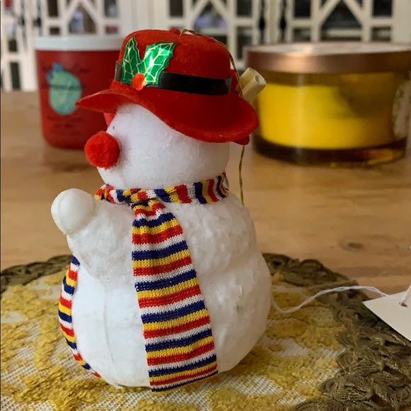 Snowman ⛄️ vintage flocked Christmas tree ornament decoration vintage - Picture 5 of 16